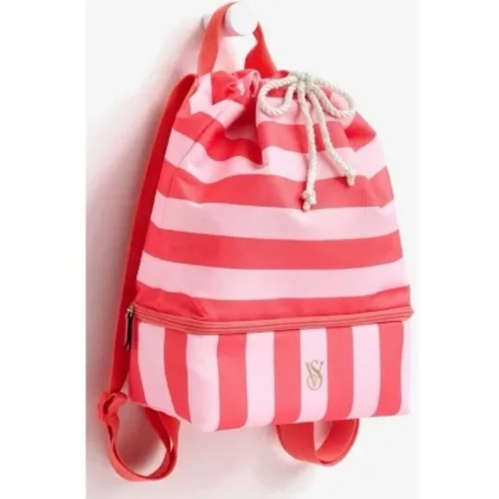 Victoria's Secret NEW Striped Beach Cooler Backpack